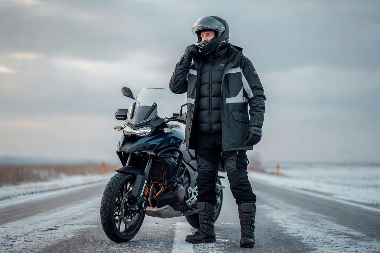 10 porad na zimową jazdę motocyklem