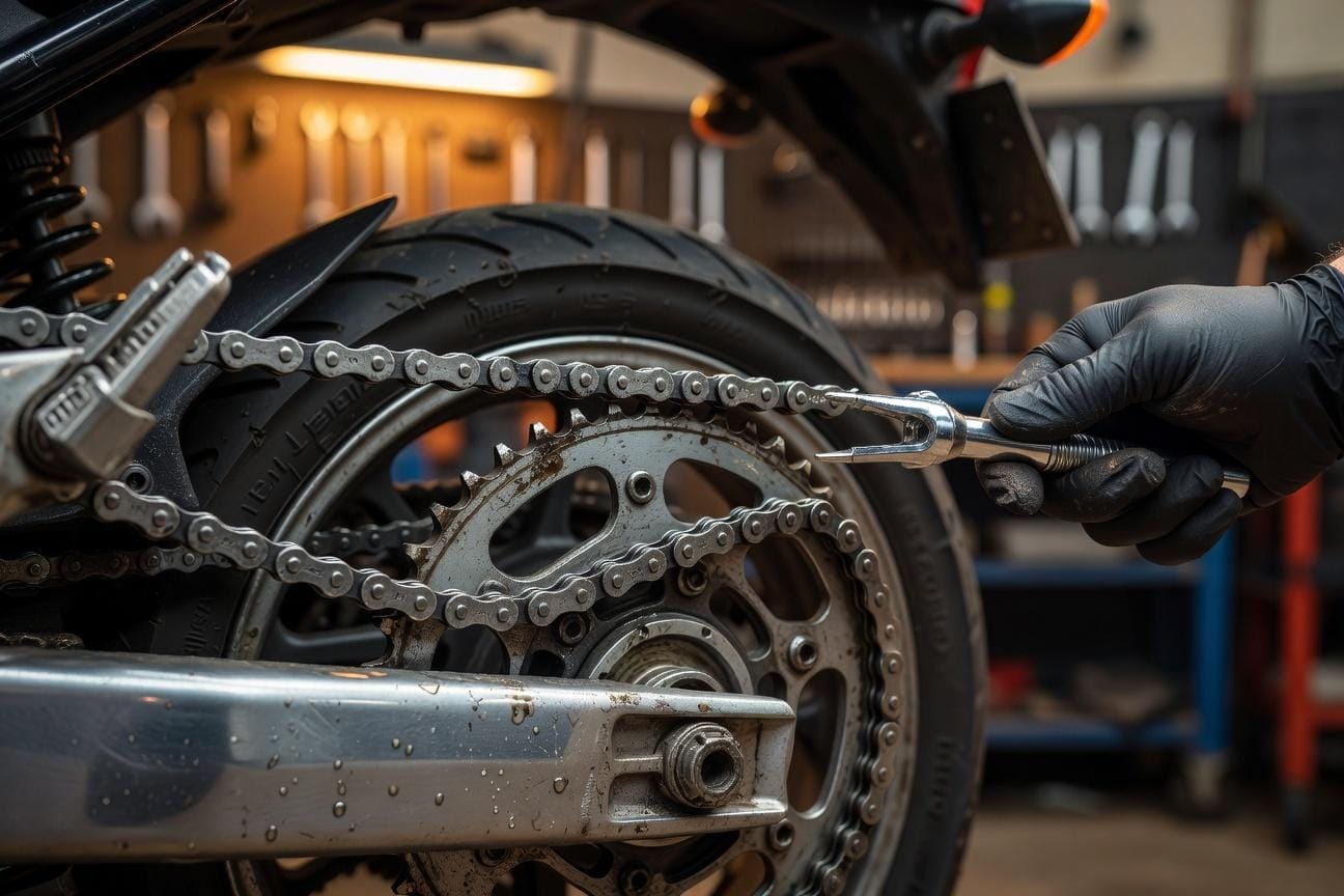Łańcuch motocyklowy nierówno się napina: przyczyny i skutki