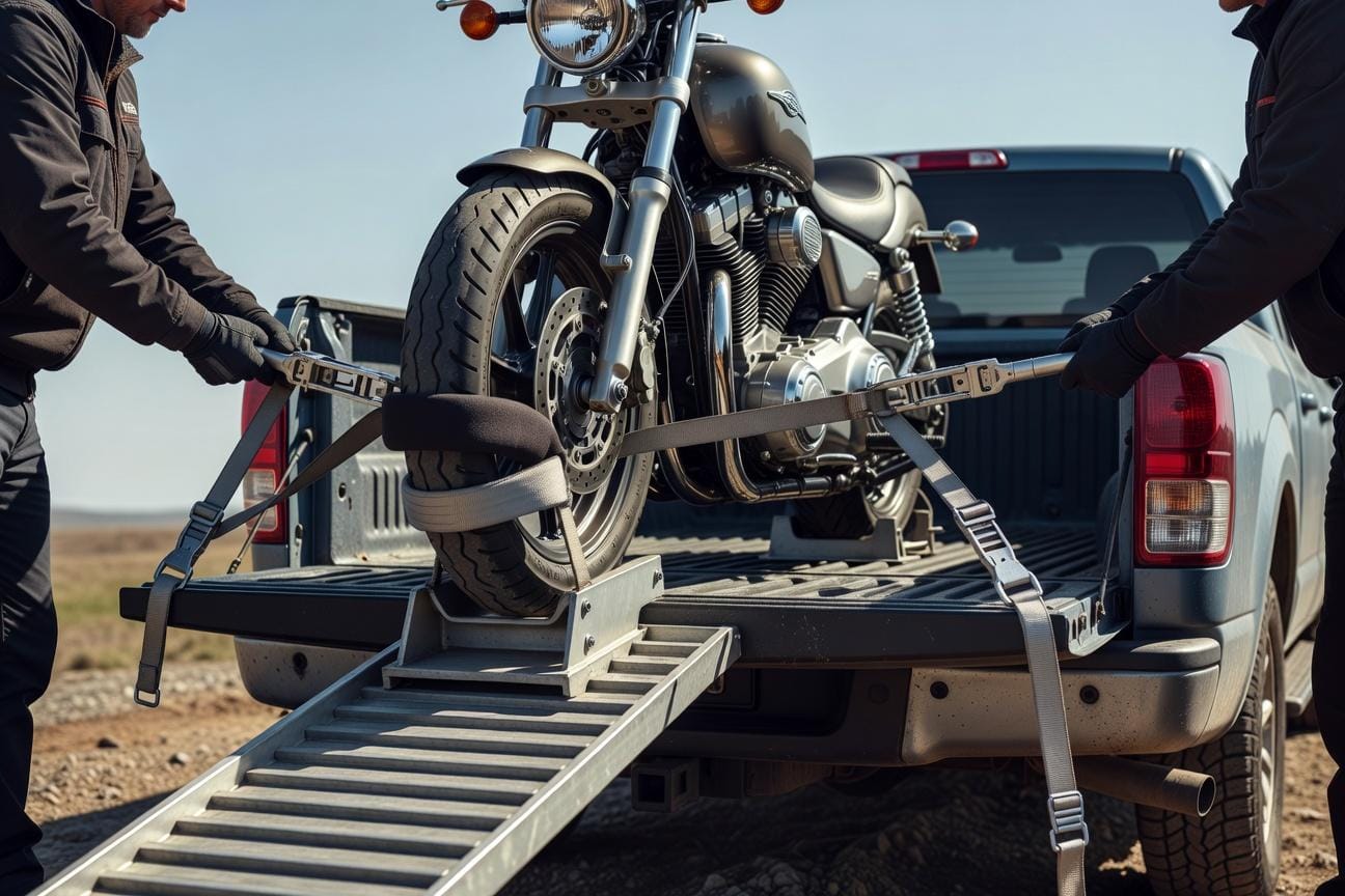 Jak bezpiecznie załadować motocykl na busa lub pick-upa