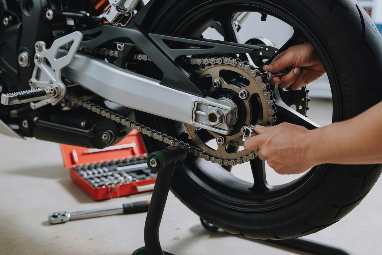 Jak ustawić naciąg łańcucha w motocyklu zgodnie z obciążeniem
