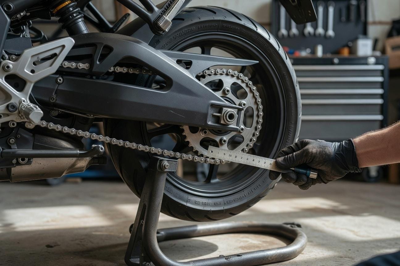 Jak ustawić naciąg łańcucha w motocyklu zgodnie z obciążeniem