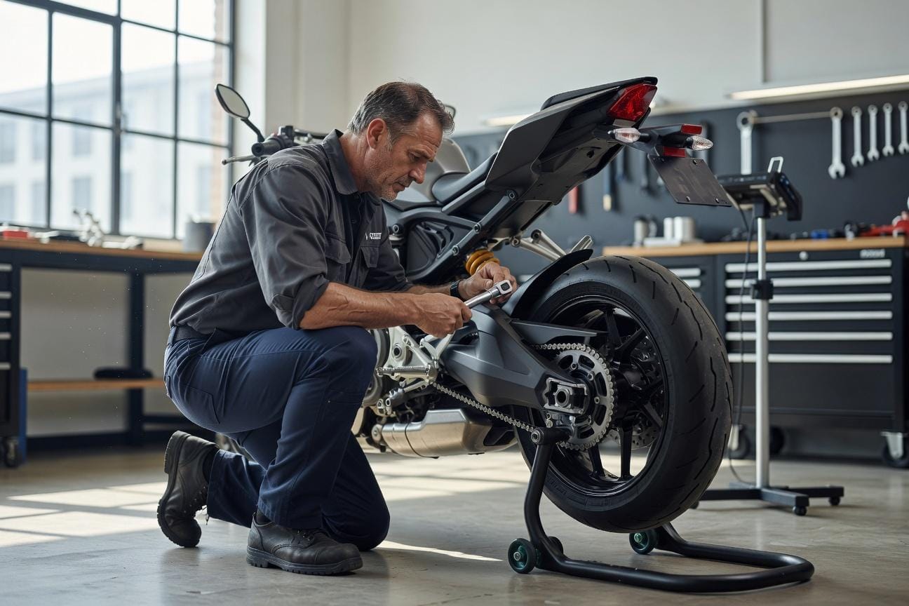 Jak ustawić naciąg łańcucha w motocyklu zgodnie z obciążeniem