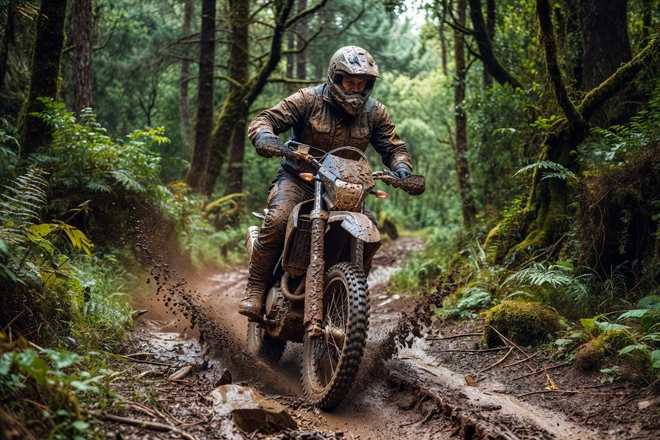 Jazda motocyklem przez błoto: dobór toru, gazu i balansu