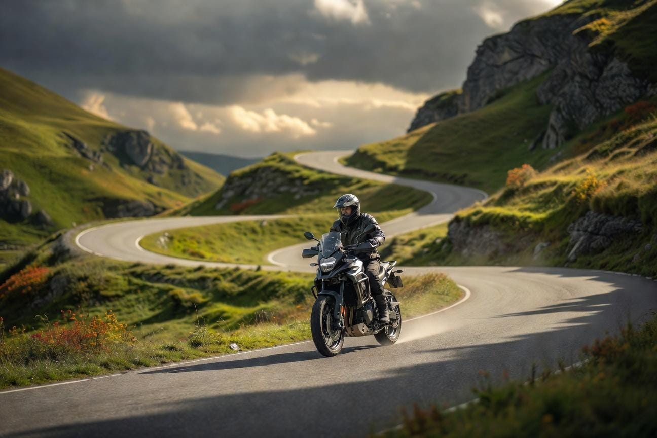 Jazda motocyklem w górach: hamowanie silnikiem, serpentyny i zmienna pogoda
