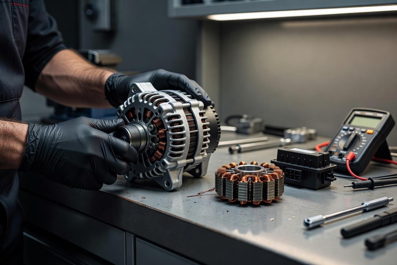 Stator alternatora w motocyklu: jak sprawdzić uzwojenia i typowe objawy uszkodzenia
