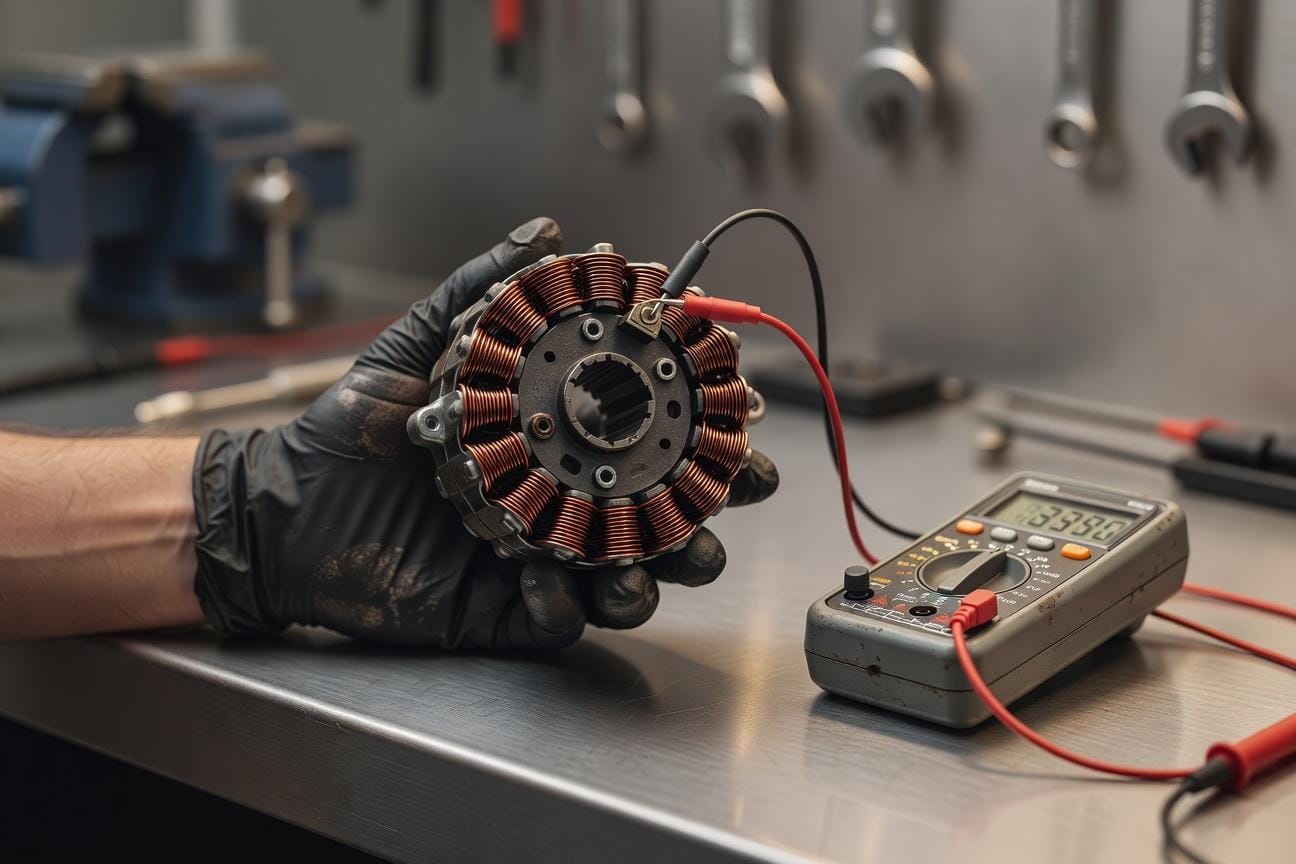 Stator alternatora w motocyklu: jak sprawdzić uzwojenia i typowe objawy uszkodzenia