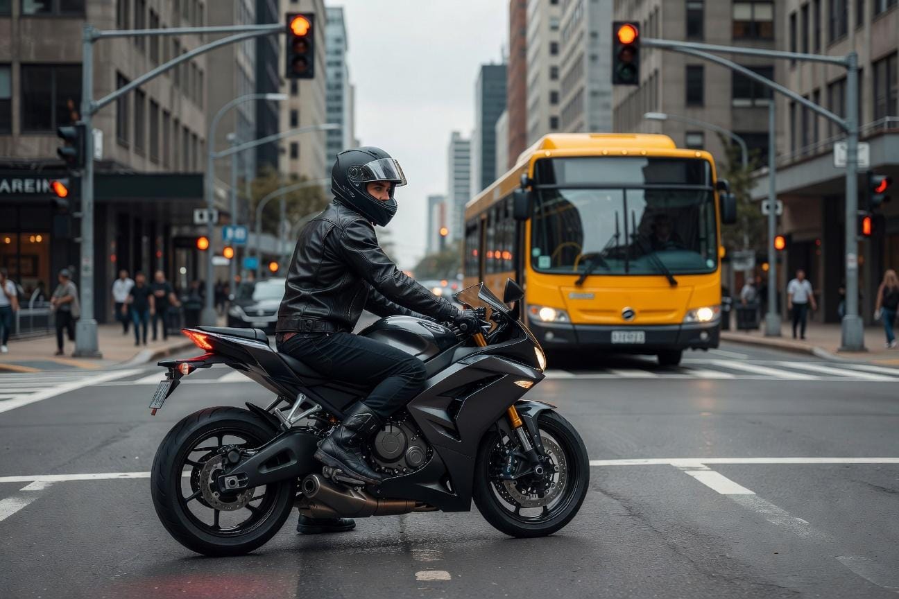Technika jazdy motocyklem po mieście: martwe pola, skrzyżowania i autobusy
