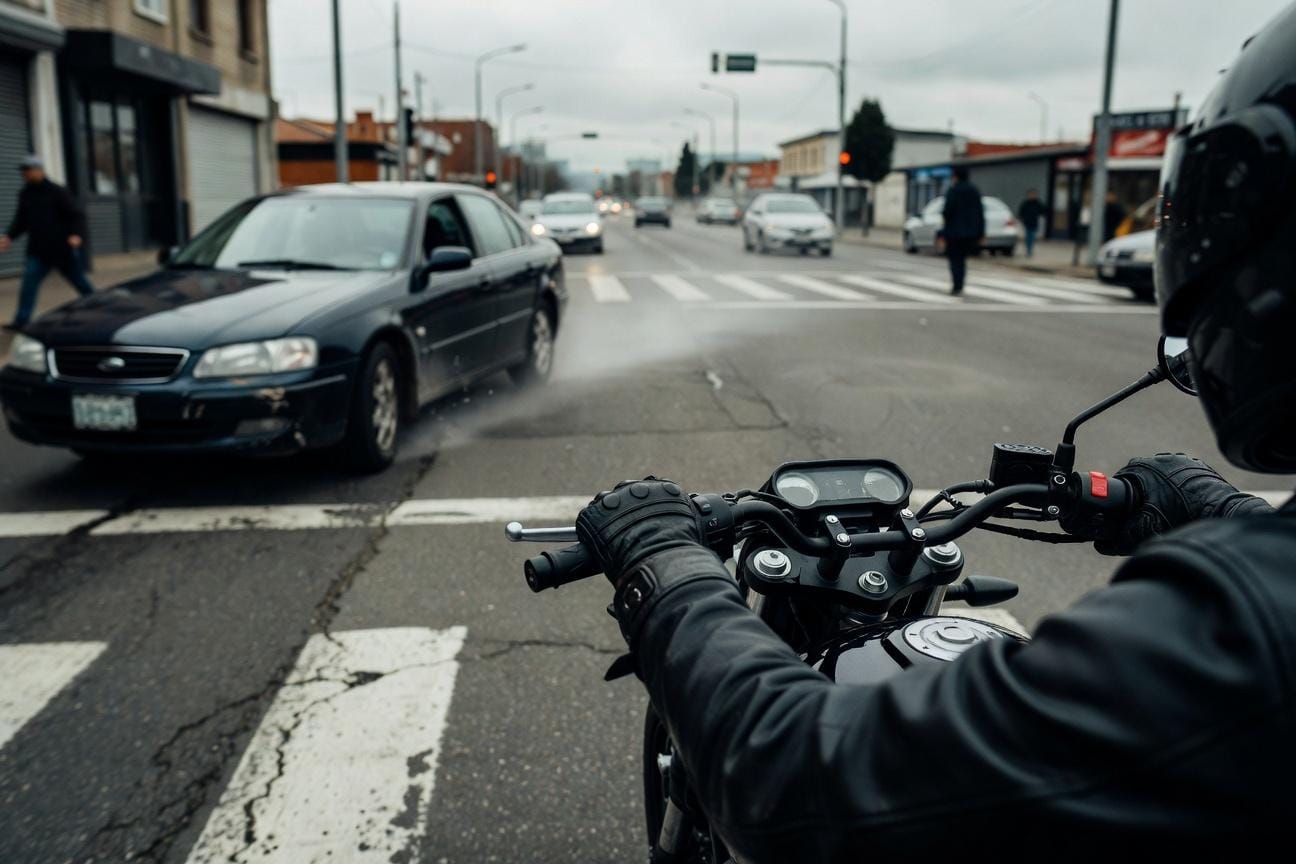 Technika jazdy motocyklem po mieście: martwe pola, skrzyżowania i autobusy